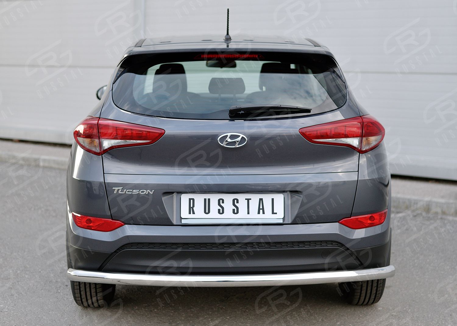 Защита РусCталь заднего бампера d63 секция для Hyundai Tucson III 2015-2018. Артикул HTZ-002242