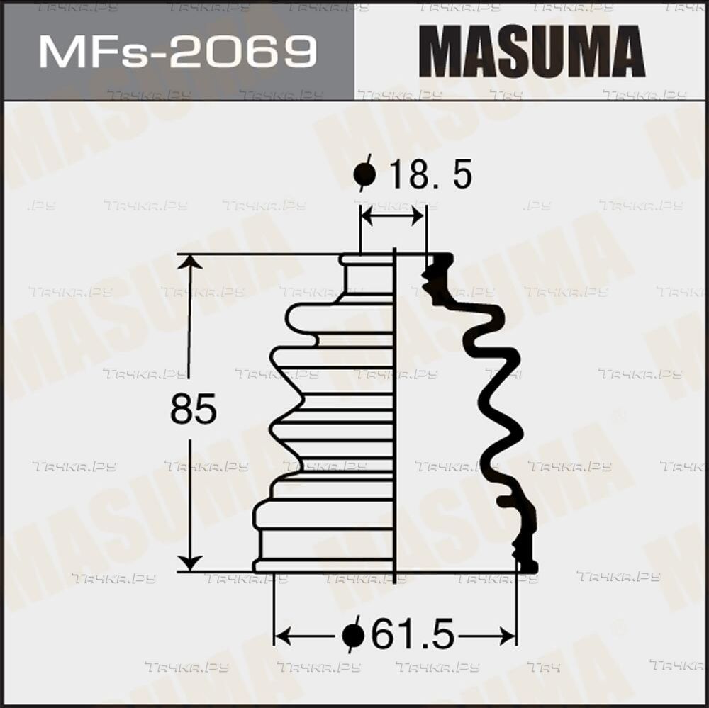 Пыльник ШРУСа внутренний Masuma передний/задний для Mitsubishi Pajero Mini I 1994-2012. Артикул MFs-2069