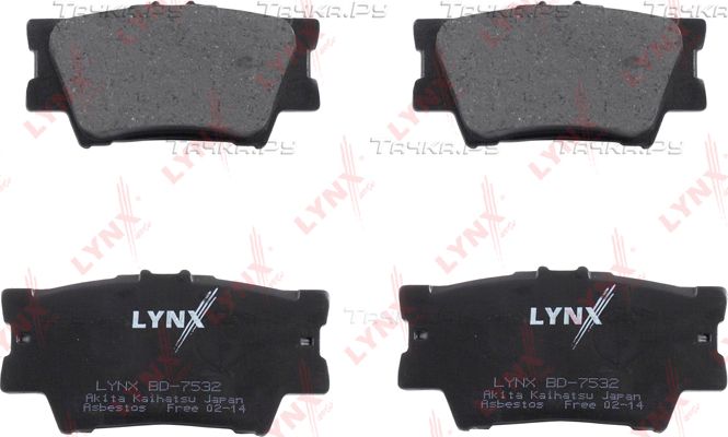 Тормозные колодки LYNXauto задние для Lexus ES VI 2012-2018. Артикул BD-7532