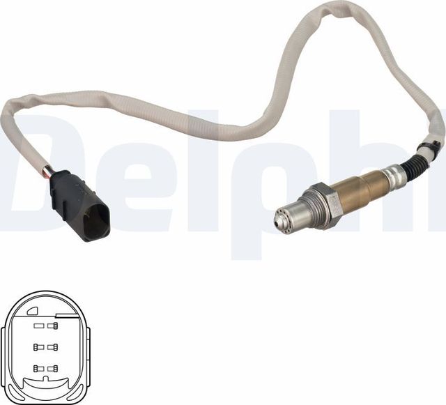 Лямбда-зонд (кислородный датчик) Delphi для Mercedes-Benz GLC I (X253) 2015-2019. Артикул ES21074-12B1