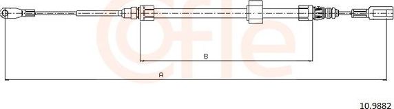 Трос ручника (тросик ручного тормоза) Cofle передний для Volkswagen LT II 1996-2006. Артикул 10.9882