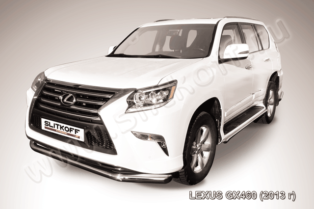 Защита Slitkoff переднего бампера d76 для Lexus GX 460 2013-2026. Артикул LGX13-003
