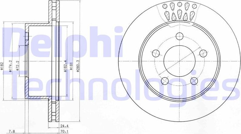 Тормозной диск Delphi. Артикул BG4800C
