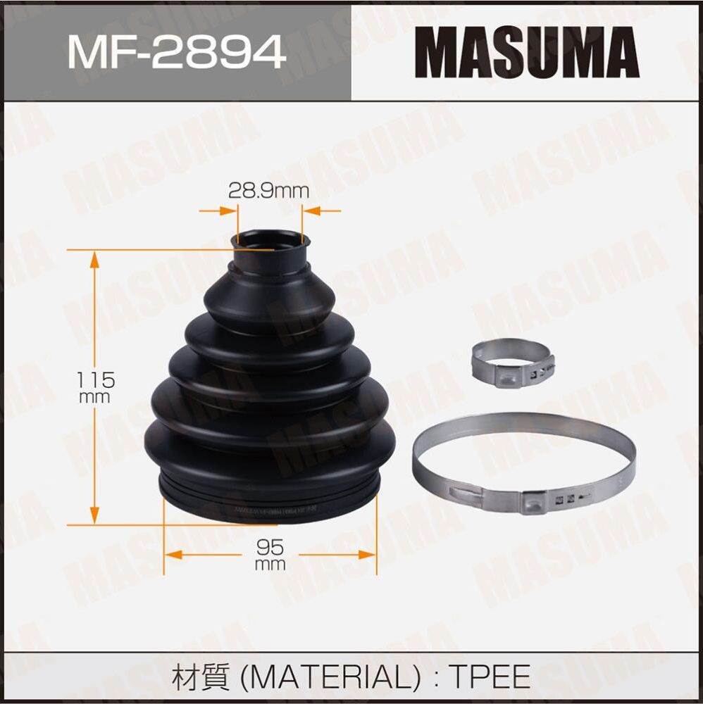 Пыльник ШРУСа MASUMA MF-2894 (пластик) + спецхомут. Артикул MF2894
