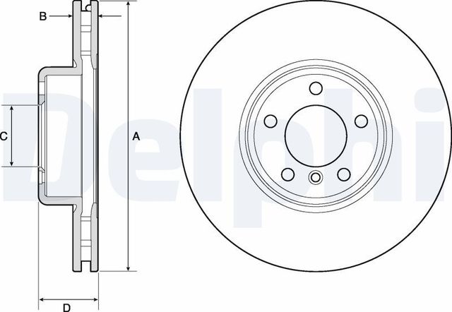 Тормозной диск Delphi для BMW 3 VI (F3x) 2011-2026. Артикул BG9157C