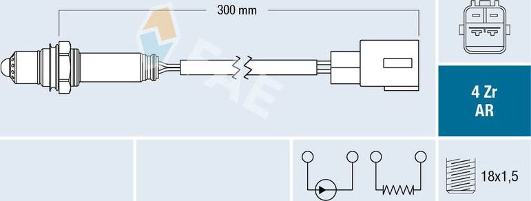 Лямбда-зонд (кислородный датчик) FAE. Артикул 75621