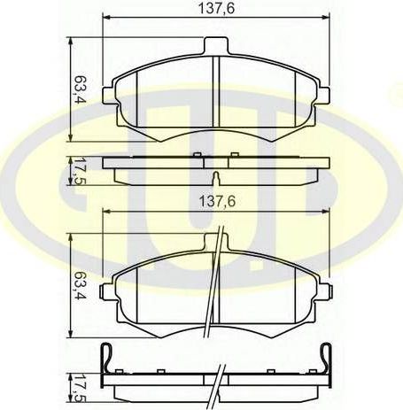 Тормозные колодки G.U.D.. Артикул GBP880183