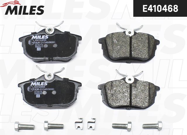 Тормозные колодки Miles (Low-Metallic) задние для Haima M3 2013-2026. Артикул E410468