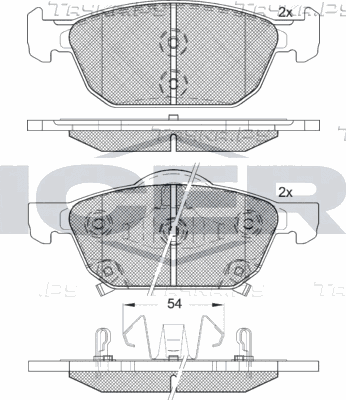 Тормозные колодки Icer передние для Honda Civic X 2014-2026. Артикул 182183