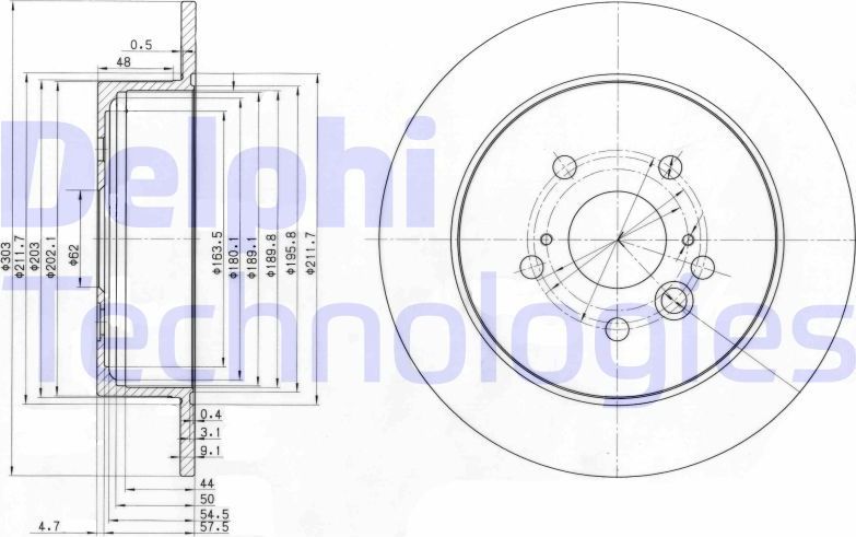 Тормозной диск Delphi. Артикул BG3691