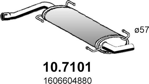 Глушитель Asso для Peugeot Boxer III 2011-2026. Артикул 10.7101