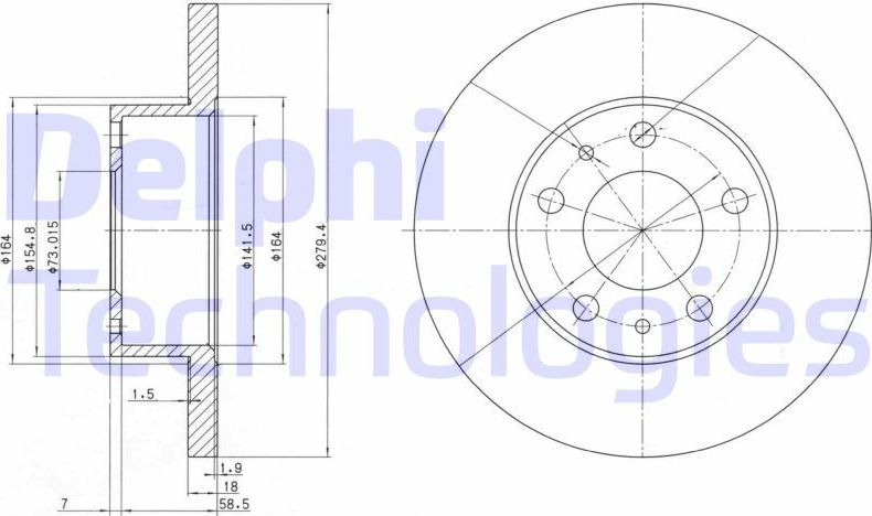 Тормозной диск Delphi. Артикул BG2845