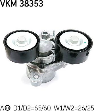 Натяжной ролик (натяжитель) приводного поликлинового ремня SKF. Артикул VKM 38353
