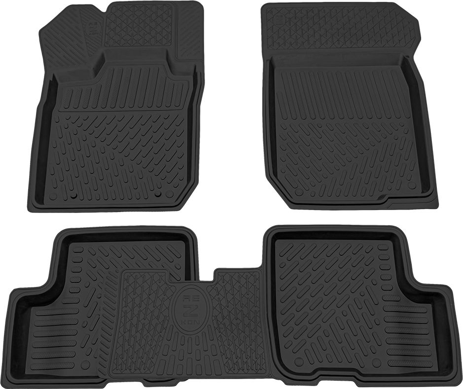 Коврики Rezkon резиновые для салона Lada Largus 5-мест. 2012-2026. Артикул 1039020200