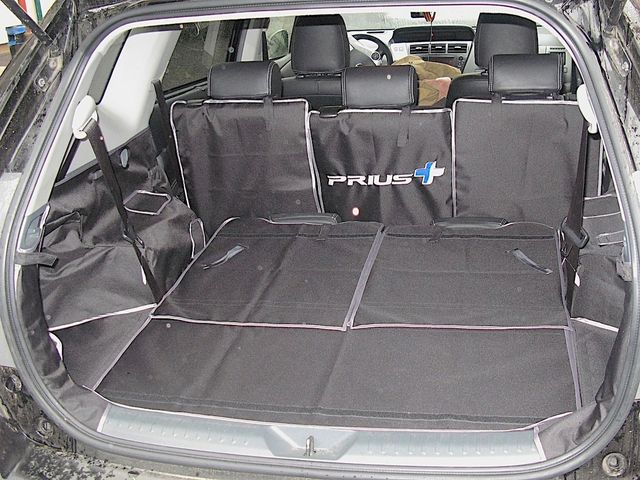 Защитный чехол AUTOSMSTUDIO "Maxi" в багажник автомобиля для Toyota Prius+ XW30 (7 мест) 2009-2015, серый. Артикул TP-PR(7)-Maxi-GR