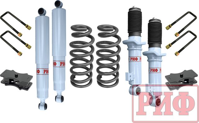 Лифт-комплект РИФ лайт газовый для Fiat Fullback 2016-2026, лифт 40 мм. Артикул RIF-TMQ-B-G-lite
