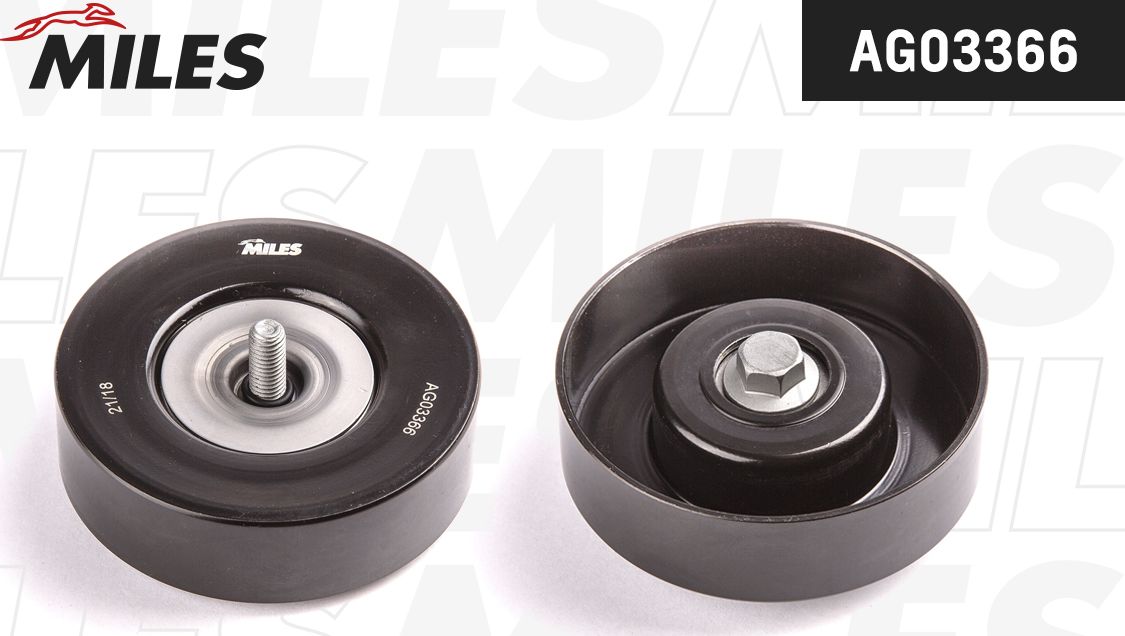 Направляющий (ведущий) ролик приводного поликлинового ремня Miles (Металл). Артикул AG03366