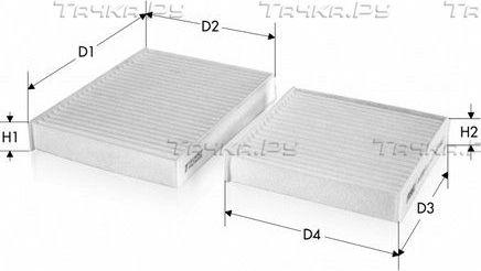 Салонный фильтр  Tecneco Filters. Артикул CK10205-2