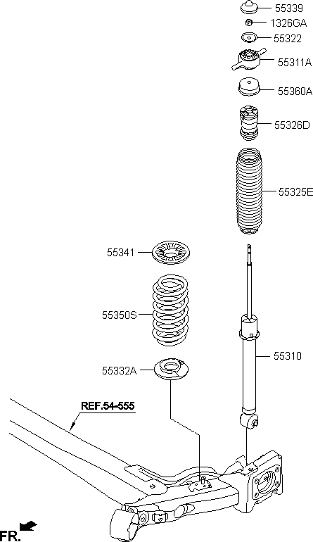 Амортизатор задний k shock absorb Hyundai / KIA. Артикул 55310H0000