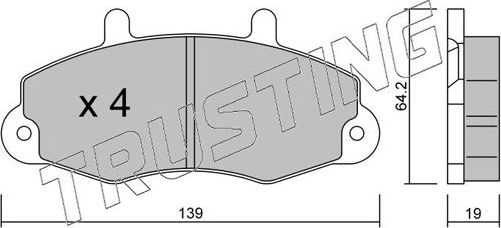 Тормозные колодки Trusting. Артикул 201.0