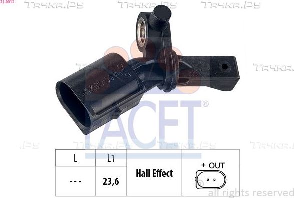Датчик ABS Facet Made in Italy - OE Equivalent задний левый для Audi A1 I (8X) 2010-2018. Артикул 21.0012