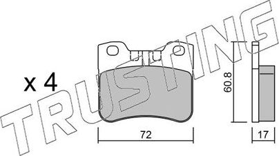 Тормозные колодки Trusting передние для Citroen AX 1997-1998. Артикул 062.2