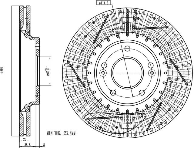 Диск тормозной KIA/HYUNDAI SPORTAGE IV/TUCSON II 15- перед. (Trialli). Артикул DF109S