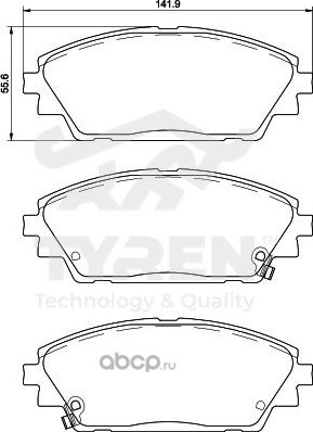 Колодки тормозные дисковые | перед | (Tyren). Артикул TYR1214941
