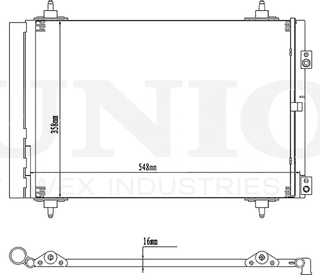 Радиатор кондиционера (Unio). Артикул RAD-30009