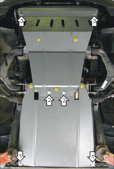 Защита Мотодор для радиатора, картера, КПП SsangYong Rexton II 2007-2012. Артикул 02805