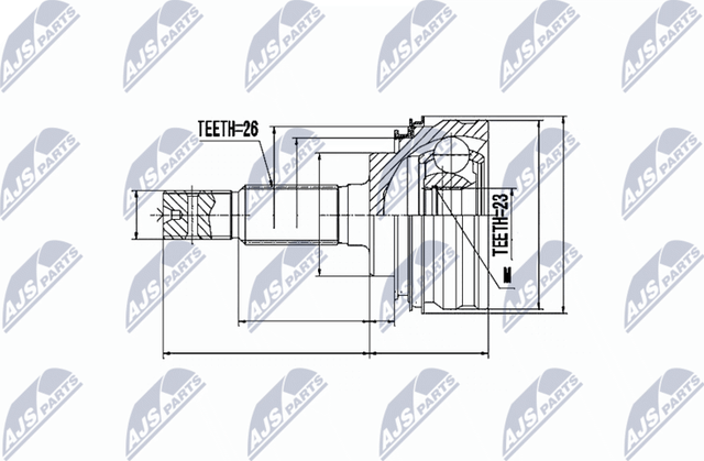 Шрус наружный (граната) NTY для Toyota Tercel II (L20) 1982-1988. Артикул NPZ-TY-005