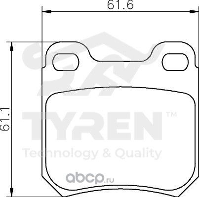 Дисковые тормозные колодки (Tyren). Артикул TYR1216661