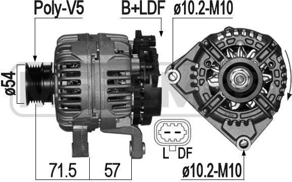 Генератор Era OEM для Opel Signum I 2005-2008. Артикул 209081