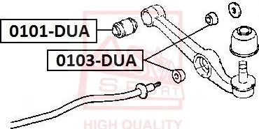Сайлентблок переднего рычага подвески Asva. Артикул 0101-DUA