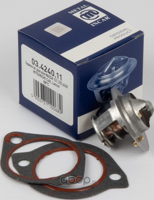 Термостат METAL INCAR для а/м MAZDA 121,323,626/MITSUBISHI Colt, Lancer 88С (тер (Metal-Incar). Артикул 03424011