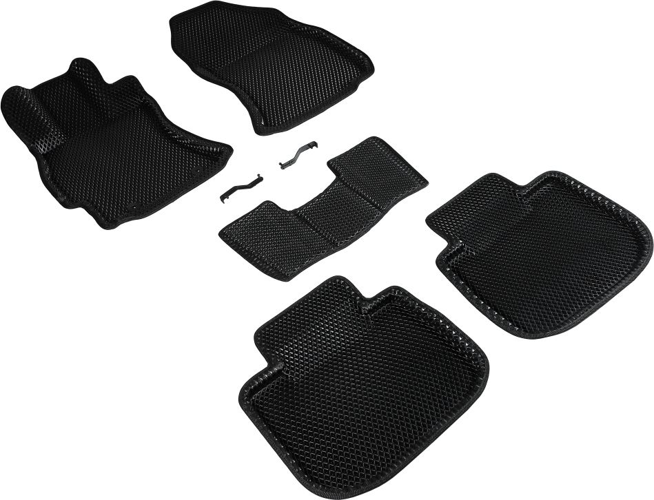 Коврики Seintex 3D EVA Ромб для салона Subaru Outback V 2015-2026 ЧЕРНЫЕ. Артикул 95343