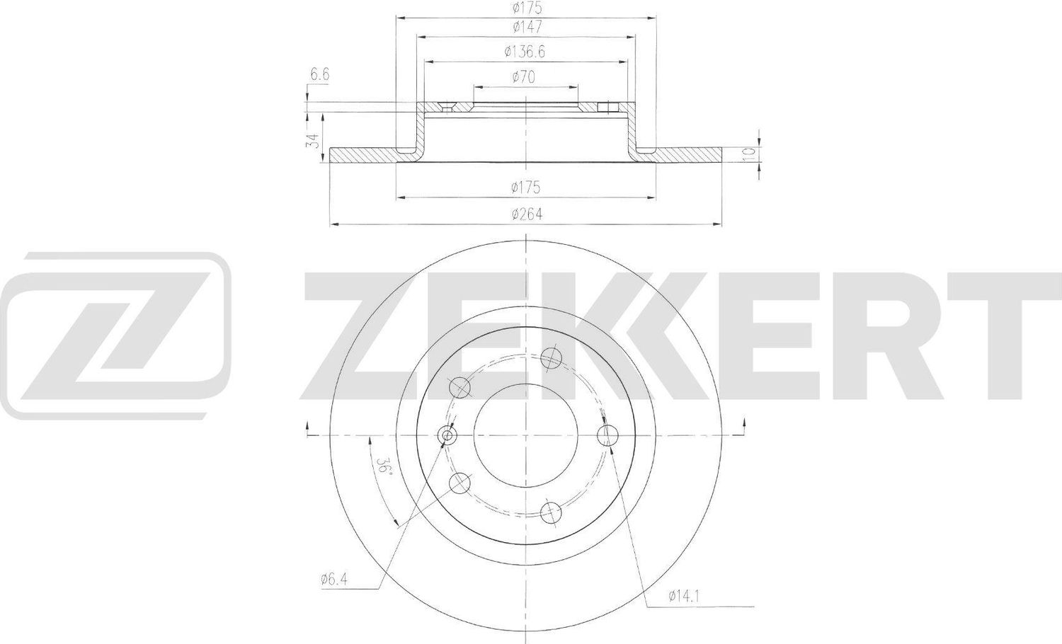 Тормозной диск Zekkert. Артикул BS-6858