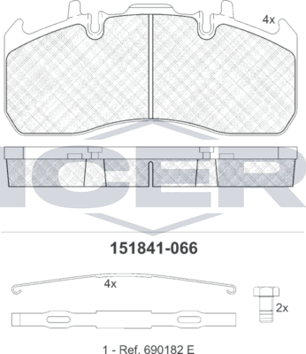 Тормозные колодки Icer. Артикул 151841