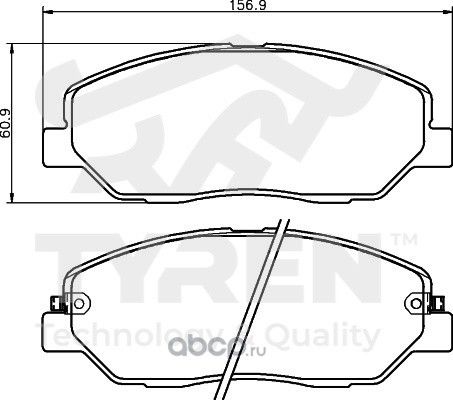 Колодки тормозные дисковые | перед | (Tyren). Артикул TYR1216031