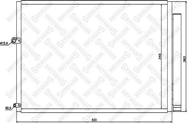 Радиатор кондиционера (конденсатор) Stellox для Toyota Prius II (XW20) 2003-2009. Артикул 10-45615-SX