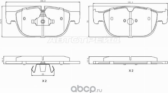 Колодки тормозные перед VOLVO S60 19-S90 16-XC60 (SAT). Артикул ST280232