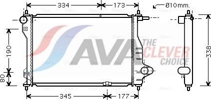 Радиатор охлаждения двигателя AVA. Артикул DW2075