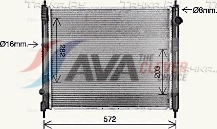 Радиатор охлаждения двигателя AVA ** CLEVER FIT ** для Nissan Tiida I 2014-2013. Артикул DN2477
