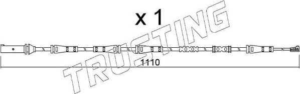Датчик износа тормозных колодок  Trusting задний для BMW 5 VI (F10/F11/F07) 2009-2017. Артикул SU.368