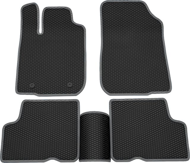 Коврики Rezkon EVA для салона Renault Logan I 2004-2015 Серый кант. Артикул 9029015102