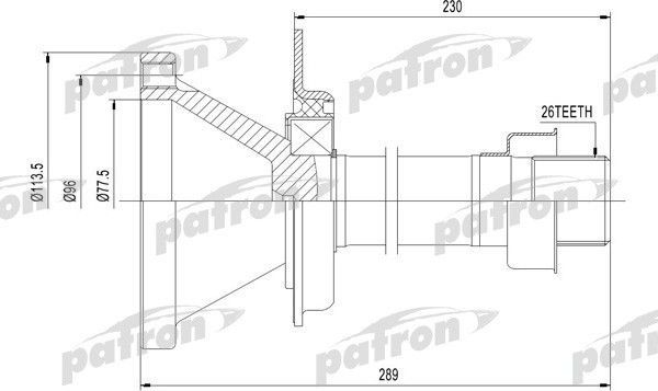Полуось (привод в сборе, приводной вал) Patron. Артикул PDS0446