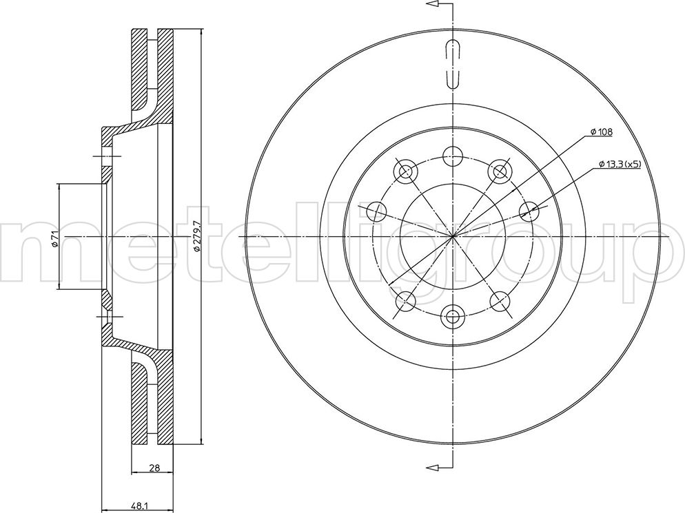 Тормозной диск Metelli. Артикул 23-0887C