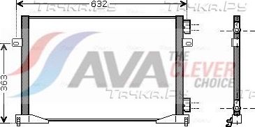 Радиатор кондиционера (конденсатор) AVA (алюминий). Артикул RTA5391
