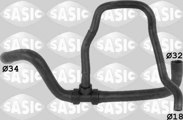 Патрубок системы охлаждения (радиатора) Sasic левый нижний для Dacia Duster I 2010-2018. Артикул 3404172