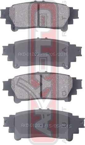 Тормозные колодки Akyoto Packing AKYOTO. Артикул AKD-01203